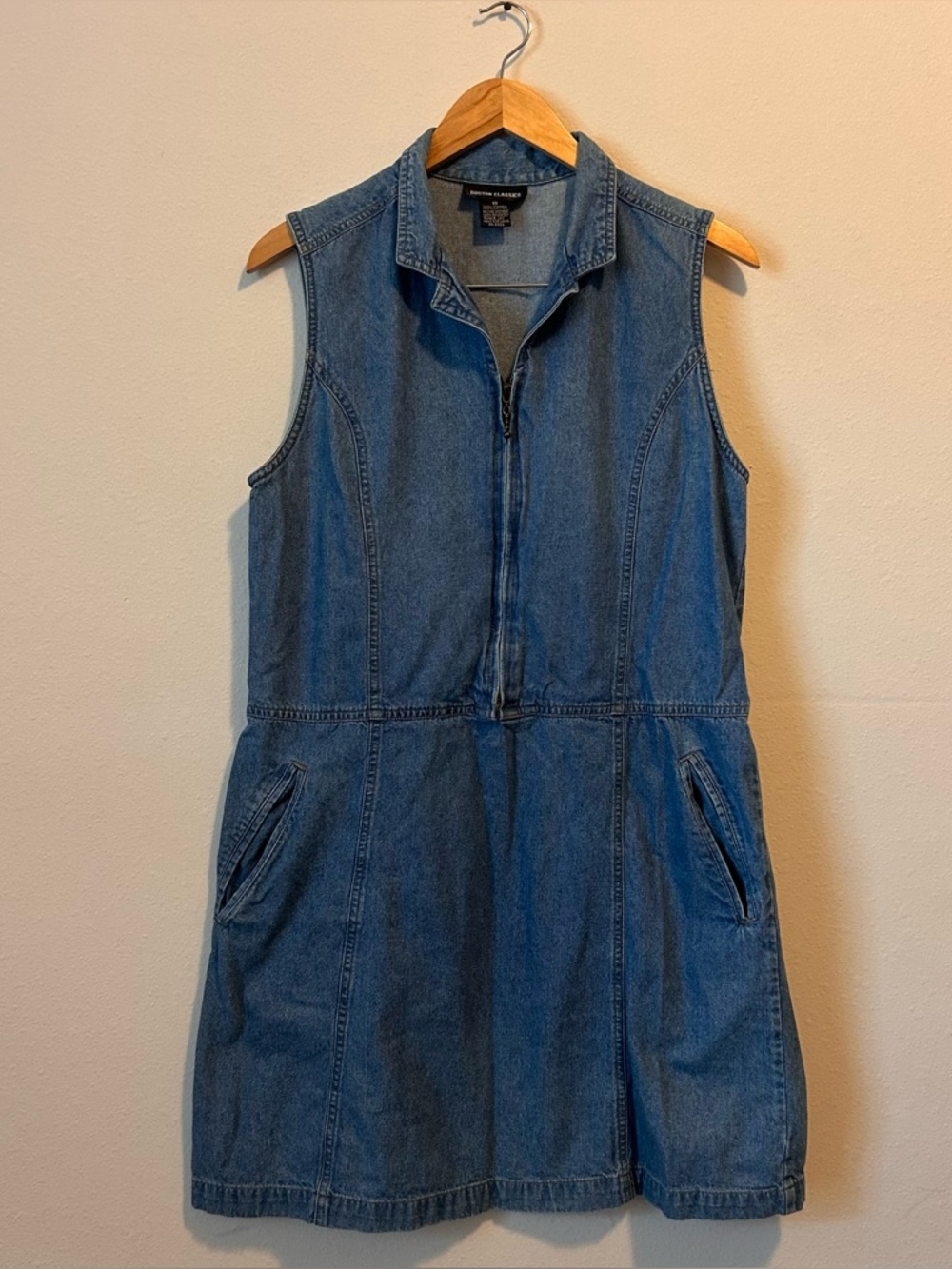 Vintage Y2K Women’s 10 Denim 100% Cotton Style Sleeveless Denim Dress